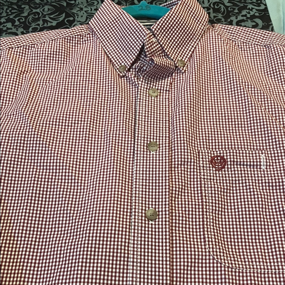 Classic Red Gingham Button-Down Shirt - image 9